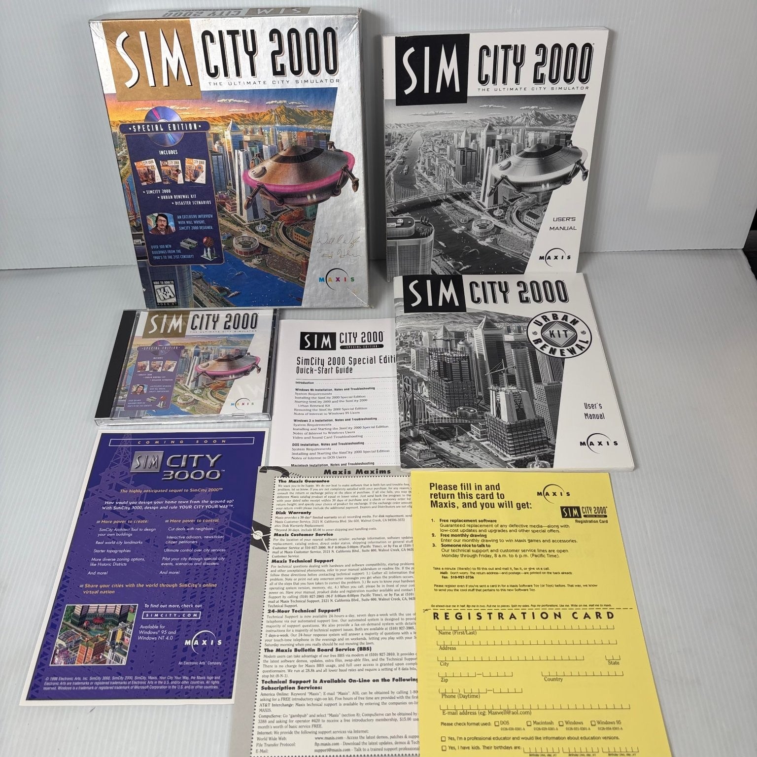 SimCity 2000 Special Edition Big Box PC Video Game Complete in Box