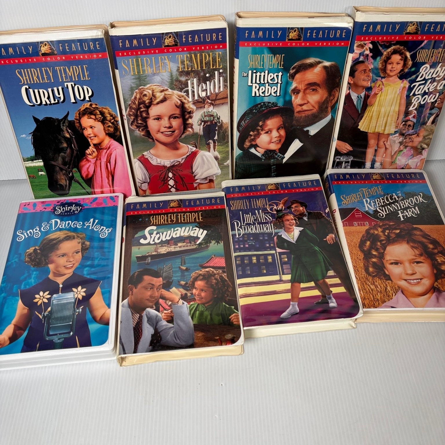 Lot of 8 Shirley Temple VHS Curly Top, Stowaway Heidi & More