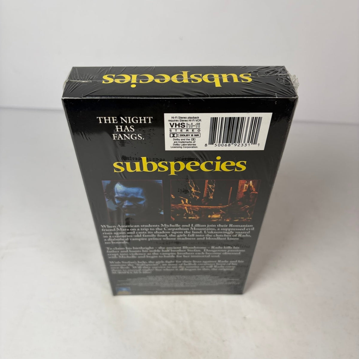 Subspecies VHS Tape 2025 Release "The Night Has Fangs" Full Moon Features Horror