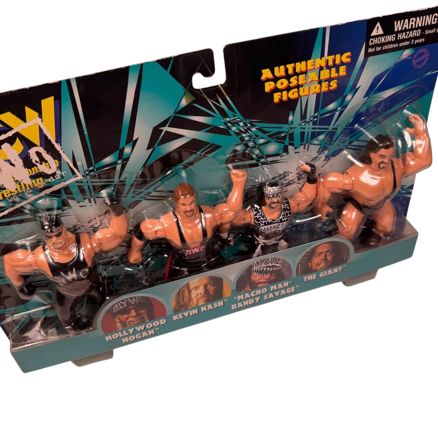 WCW nWo Wrestling 4.5in Figure 4-Pack Set 1998 OSFTM Hogan Nash Savage Giant