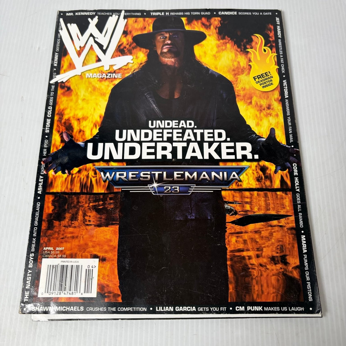 WWE Magazine April 2007 Undertaker WrestleMania 23 Wrestling w/ Poster