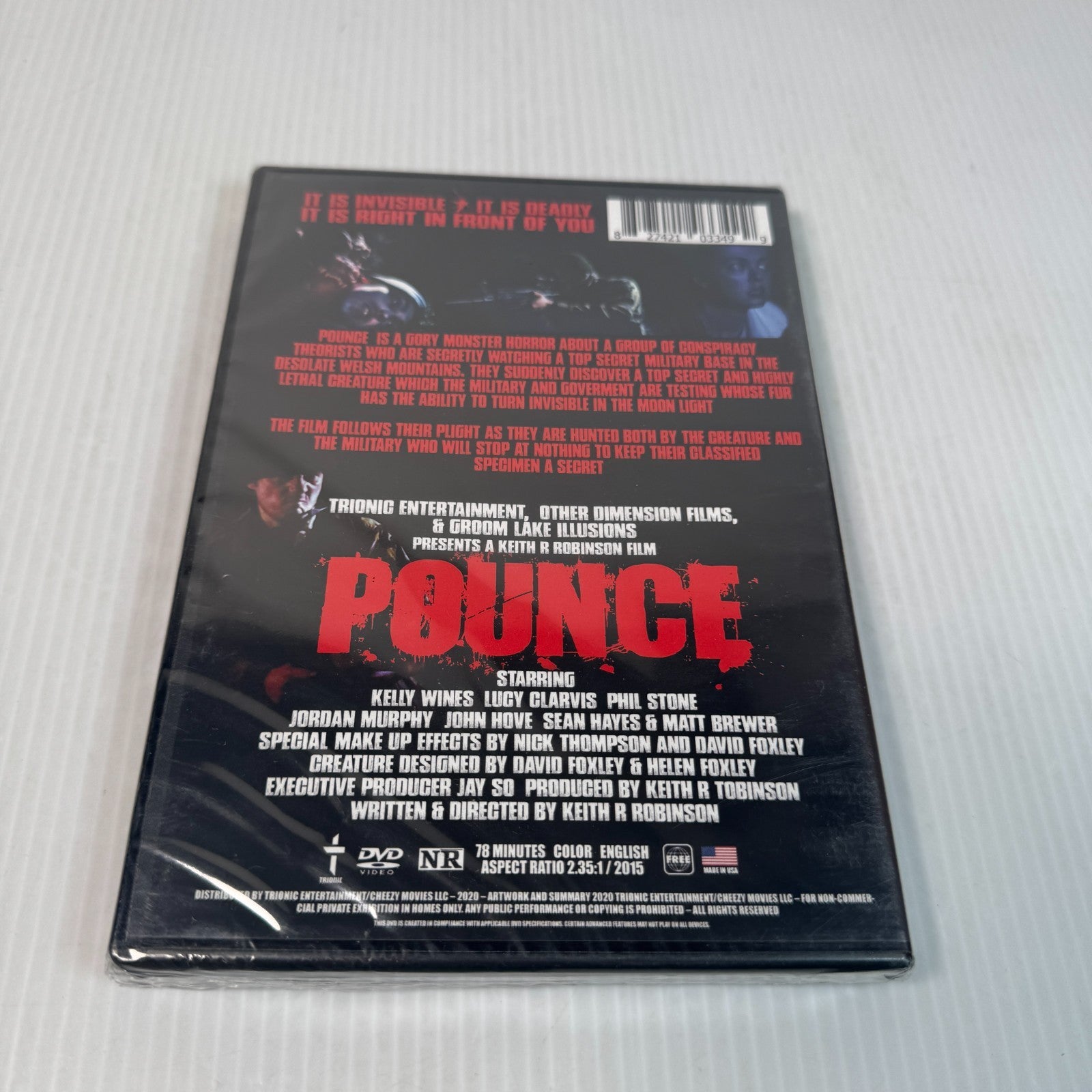 Pounce DVD Monster Horror Movie Other Dimension Films Sealed