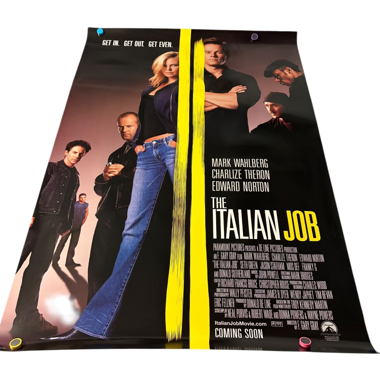 The Italian Job 2003 One Sheet Movie Poster Original Double-Sided Charlize 27x40