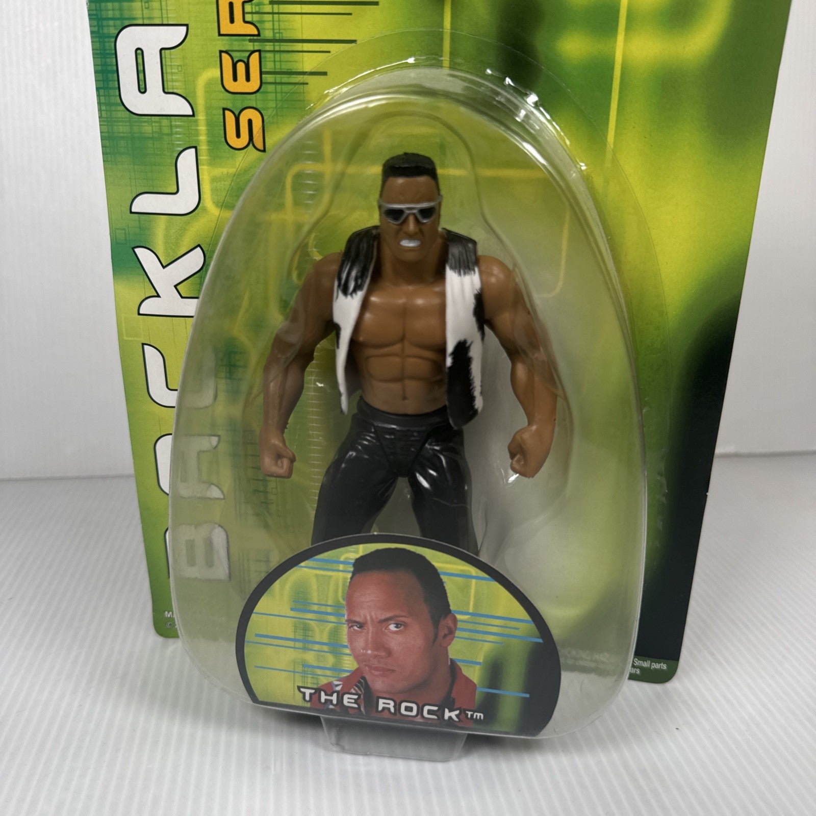 2001 WWF WWE Jakks The Rock Dwayne Johnson Wrestling figure Backlash Series 4