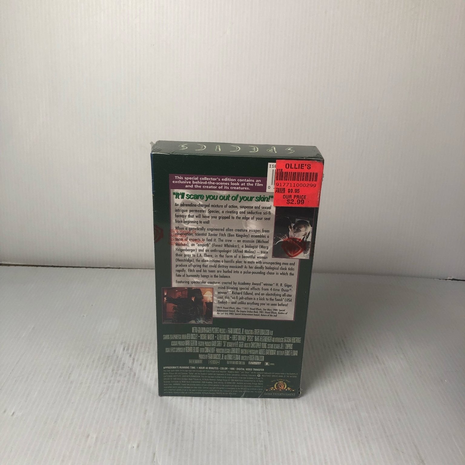SPECIES VHS 1995 Sci-Fi Horror Thriller MGM Movie Time Natasha Henstridge