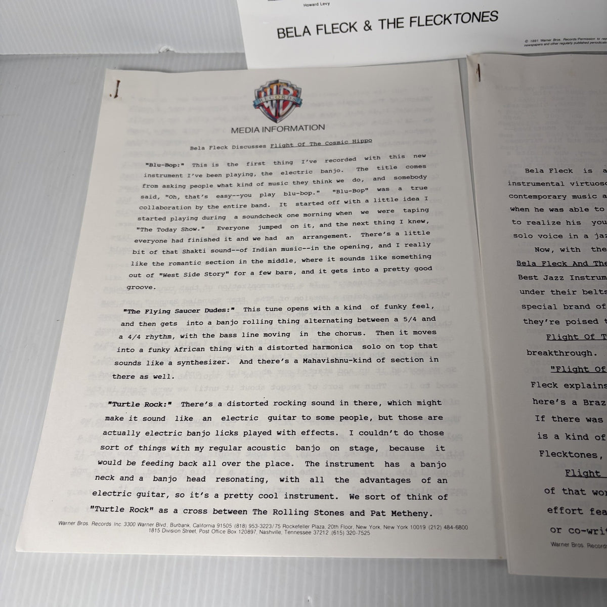 Bela Fleck & The Flecktones Promo Photo & Media Kit Flight of the Cosmic Hippo