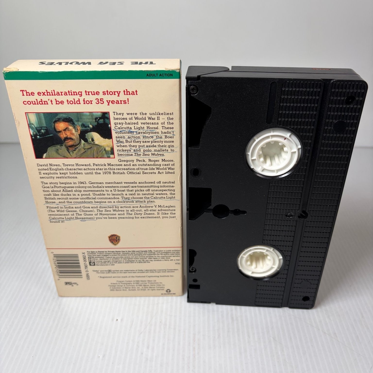 The Sea Wolves VHS 1980 Action War Gregory Peck Roger Moore Warner Home Video