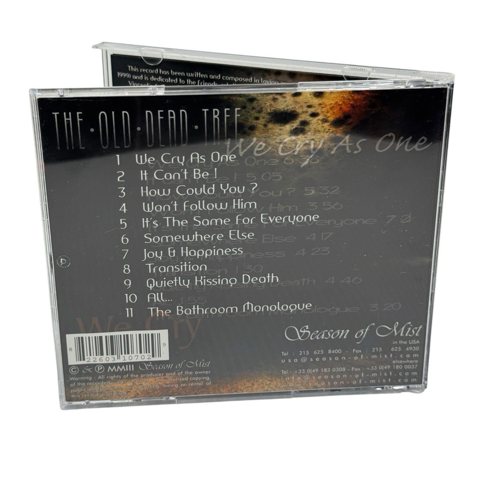 The Old Dead Tree - The Nameless Disease CD Metal Band Seasons Of Mist