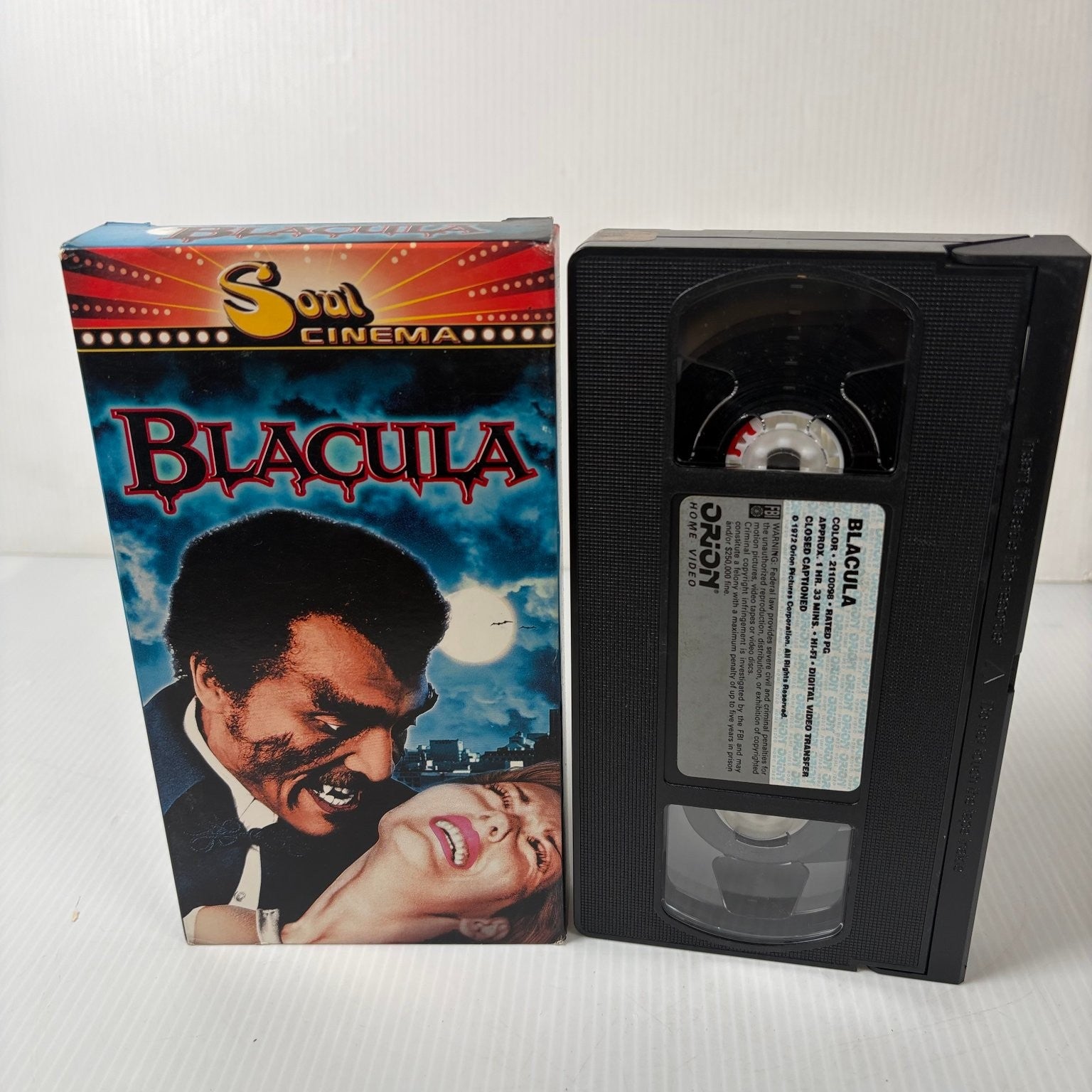 Blacula VHS 1972 Horror Blaxploitation Soul Cinema Orion Home Video