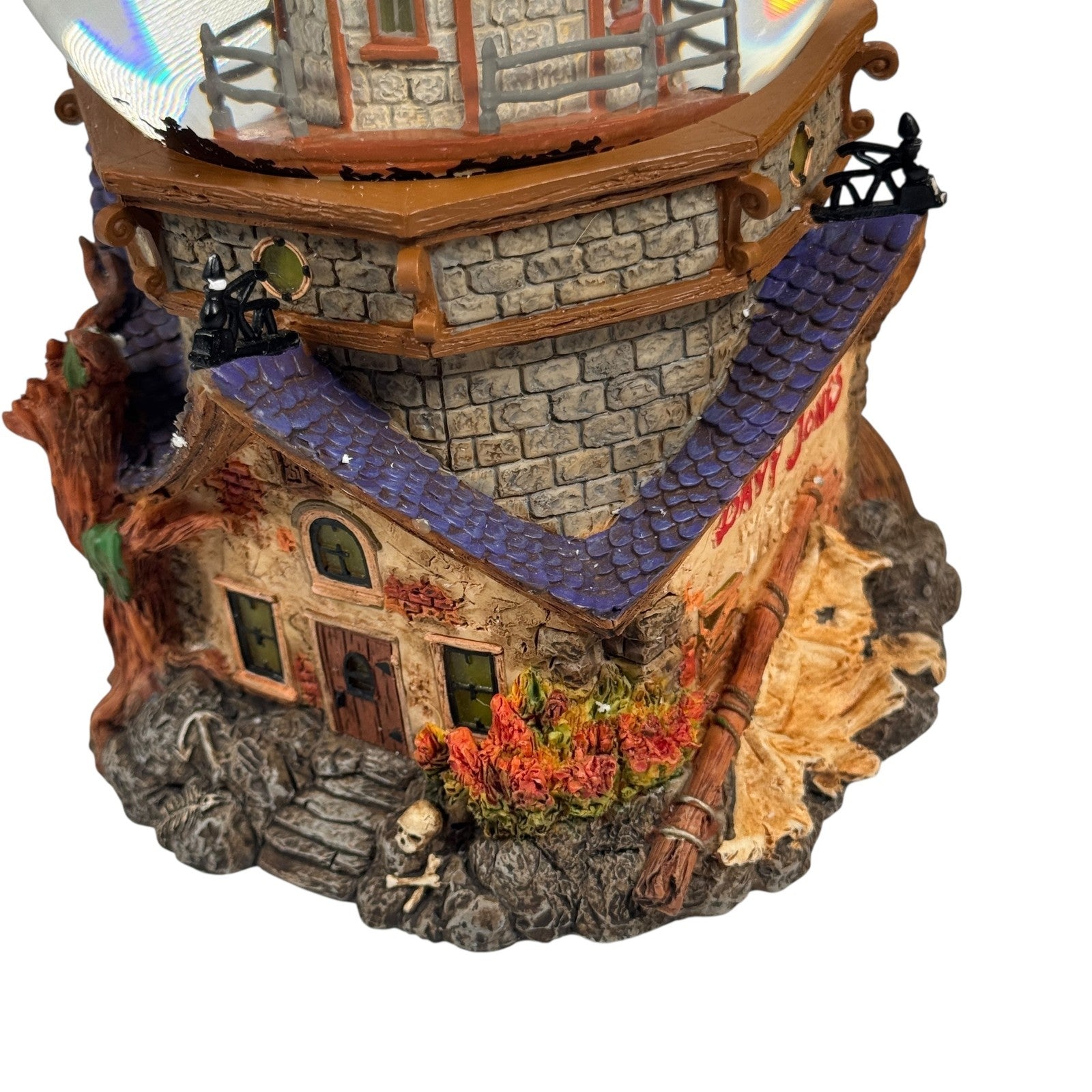 Department 56 Halloween Shipwreck Lighthouse Waterglobe Lighted w/ Glowing Ghost