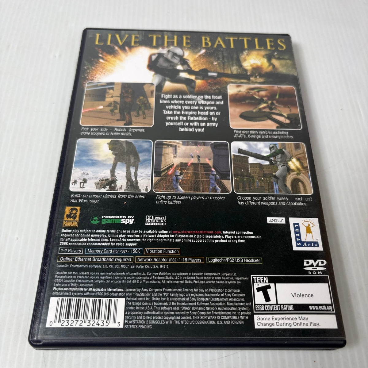Star Wars Battlefront PlayStation 2 Video Game PS2 Complete CIB