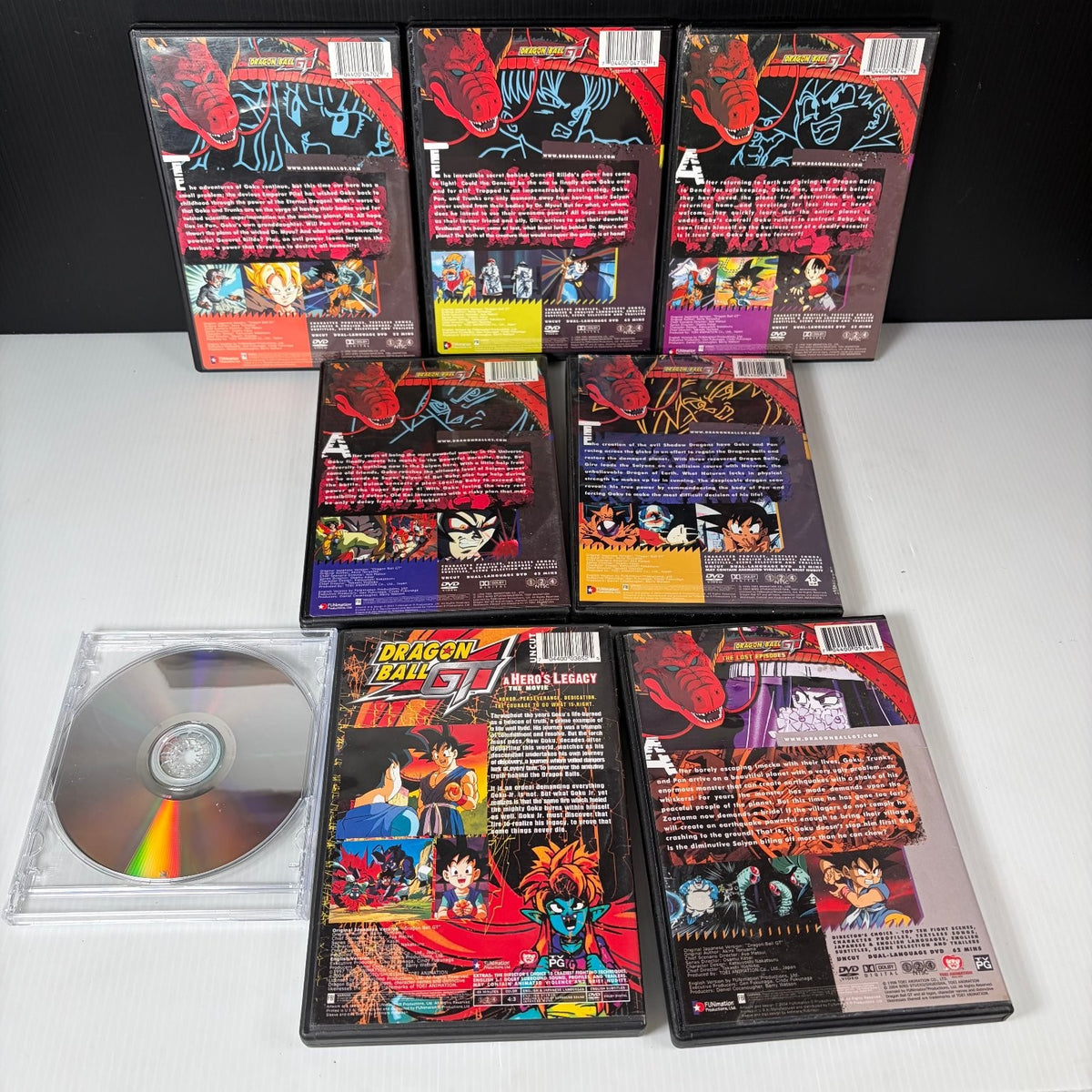 Dragon Ball GT DVD Lot of 7 Affliction, Ruination Lost Episodes, Movie & More