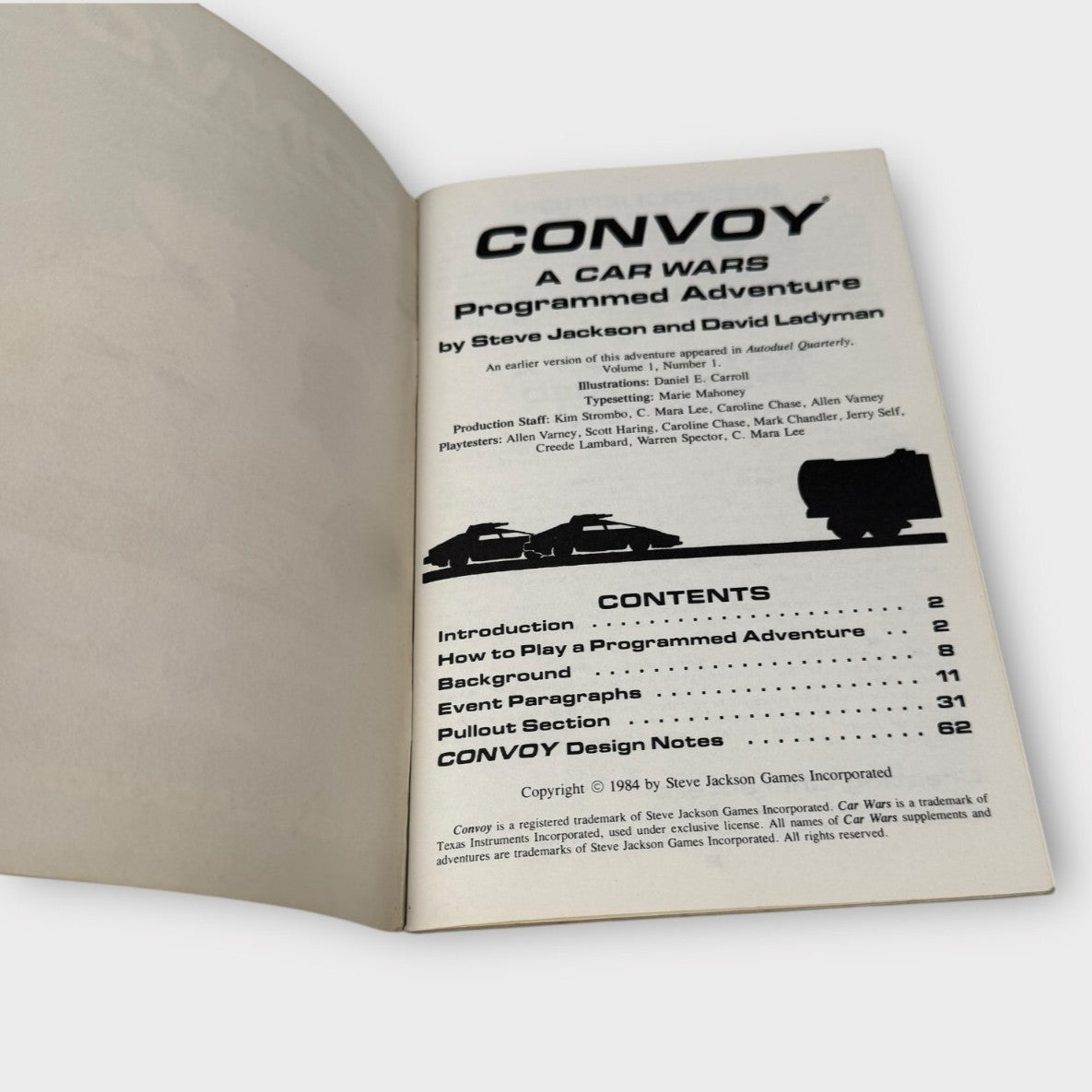 Lot of 3 Car Wars Supplement Books Convoy, AADA Guide & Combat Showcase SJG