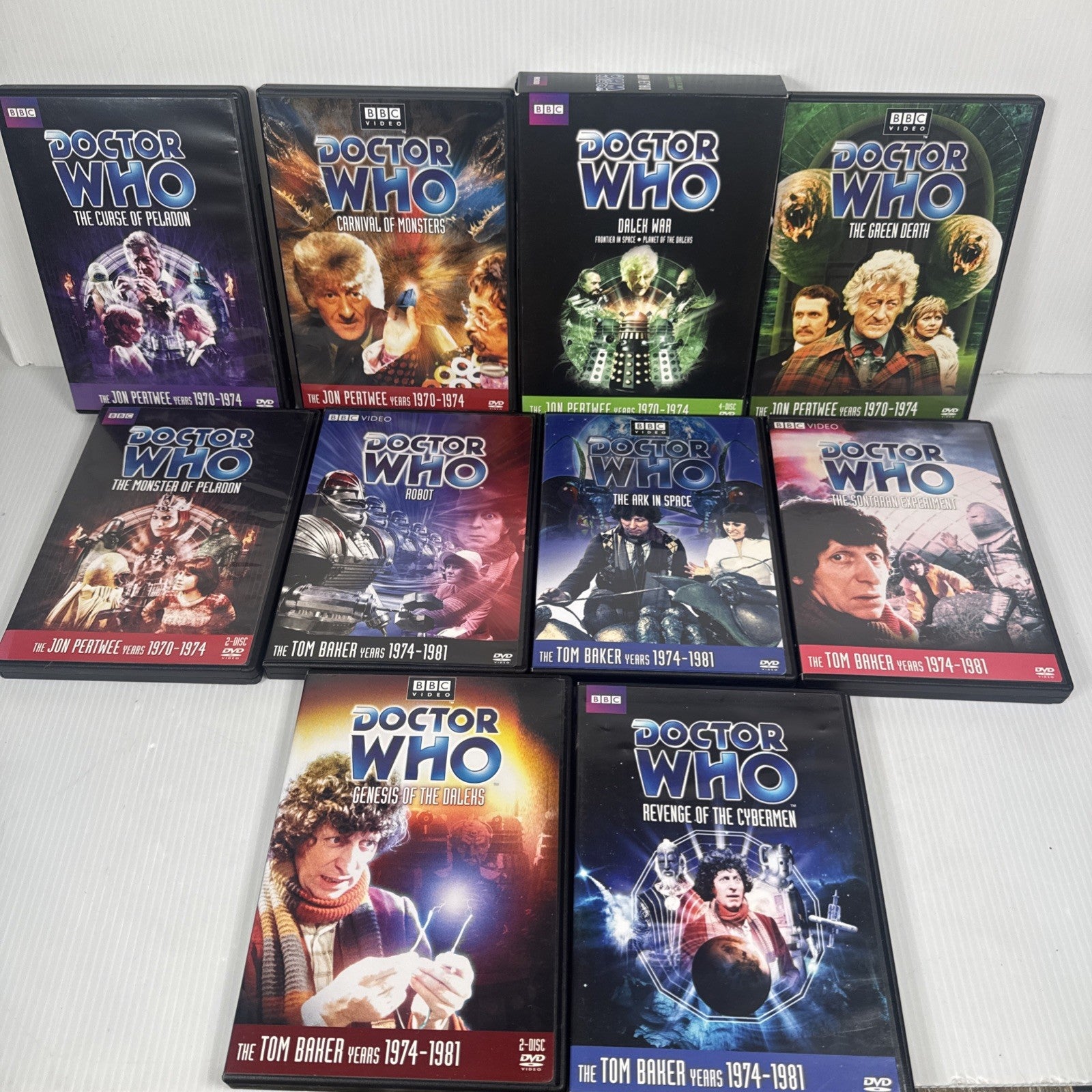 Mixed Lot Of 10 Doctor Who DVDs Jon Pertwee & Tom Baker Years US Release NTSC