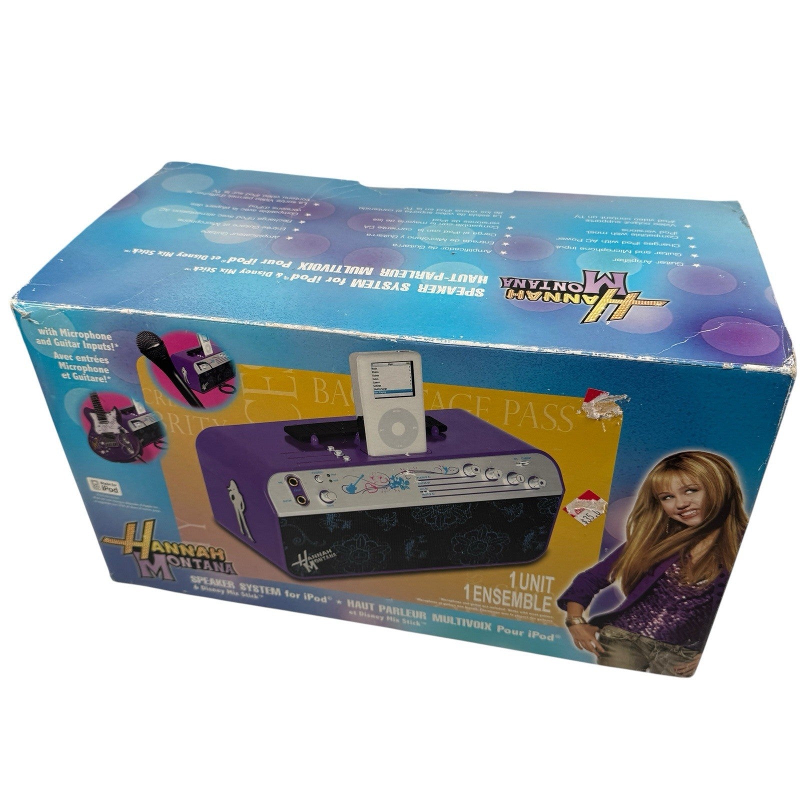 Disney Hannah Montana iPod Dock Guitar Mic Amp Speaker System Boombox 2007