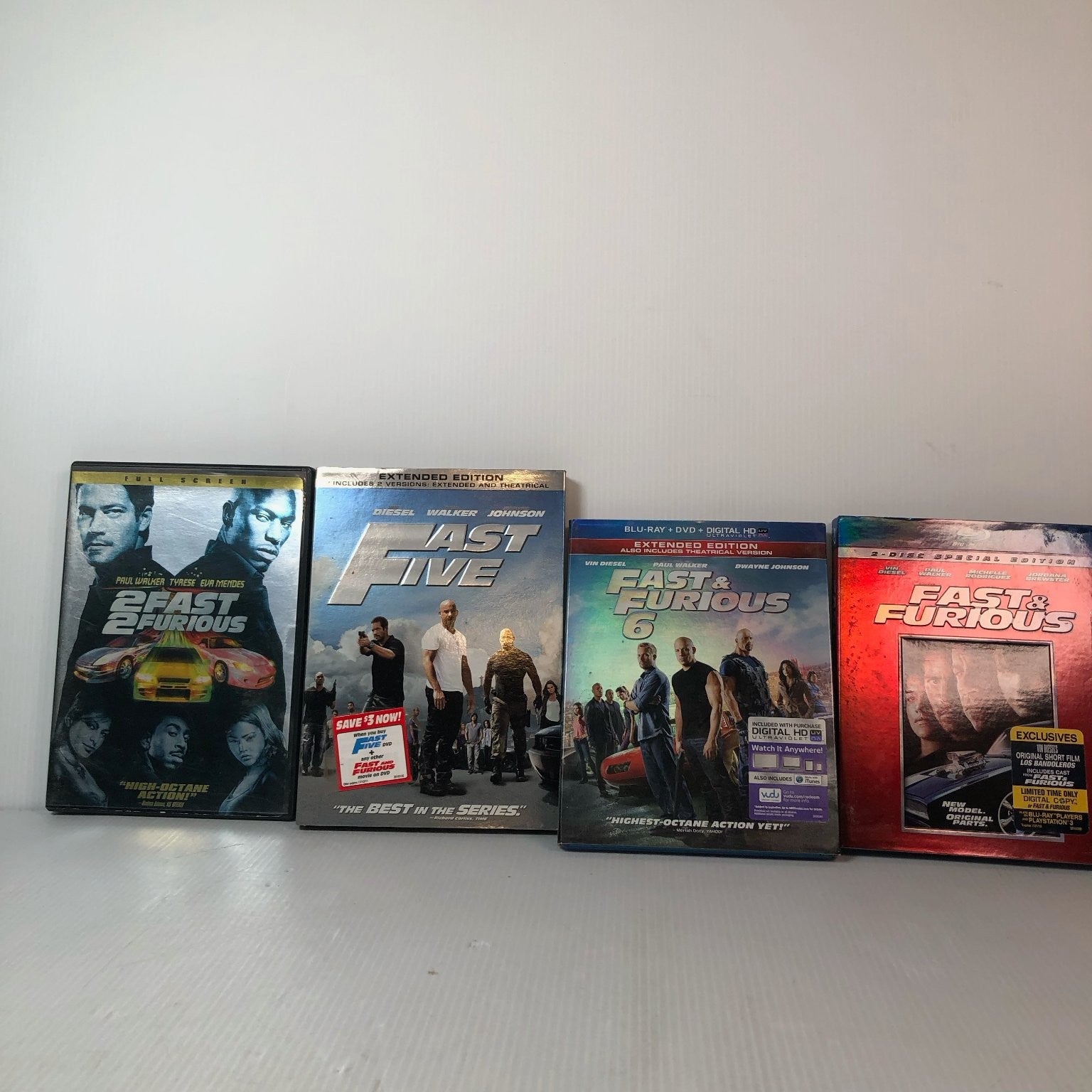 Fast & Furious 4-Movie Collection Blu-ray DVD Vin Diesel Paul Walker Set