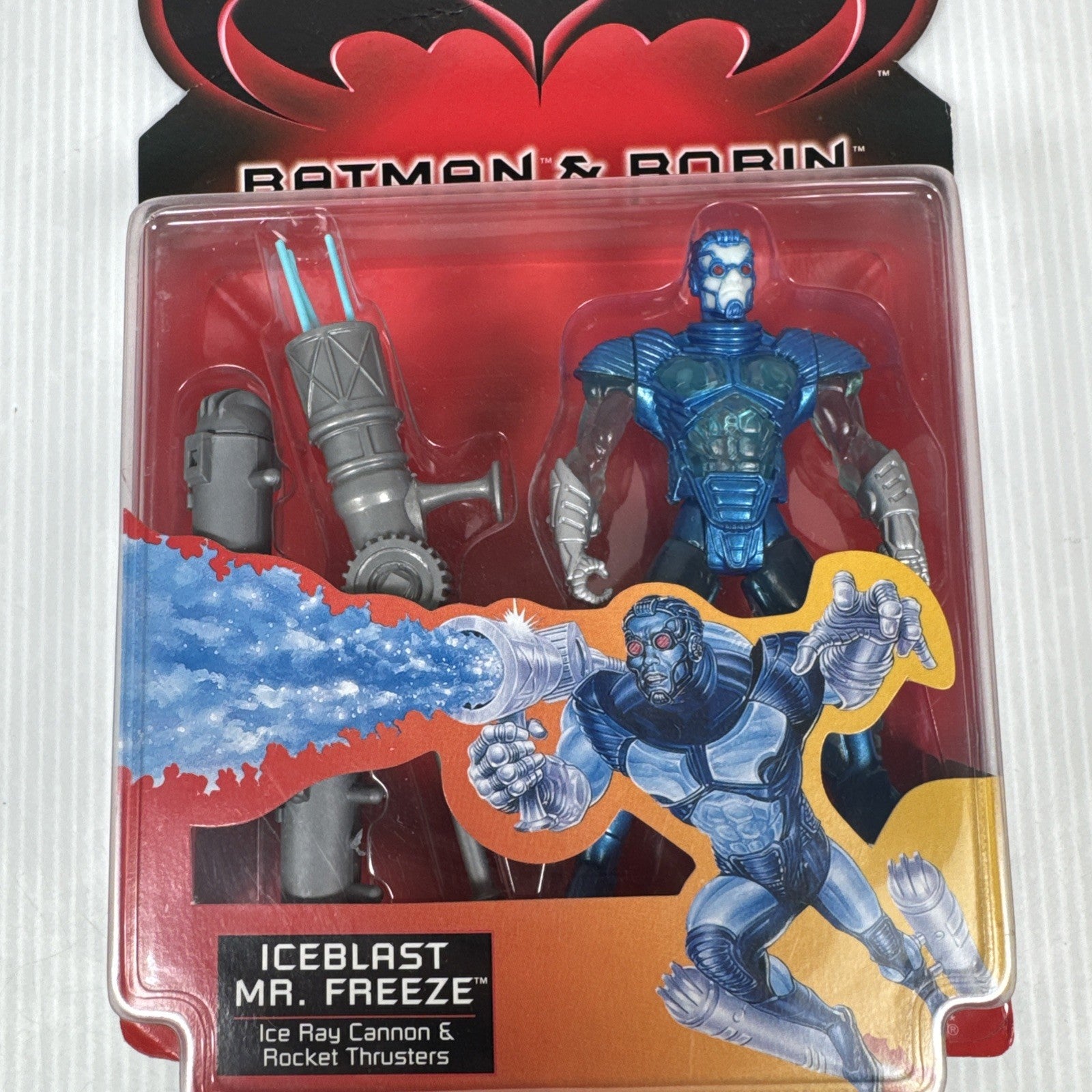1997 VINTAGE BATMAN & ROBIN MOVIE ICEBLAST MR. FREEZE ACTION FIGURE, NEW, MOC.