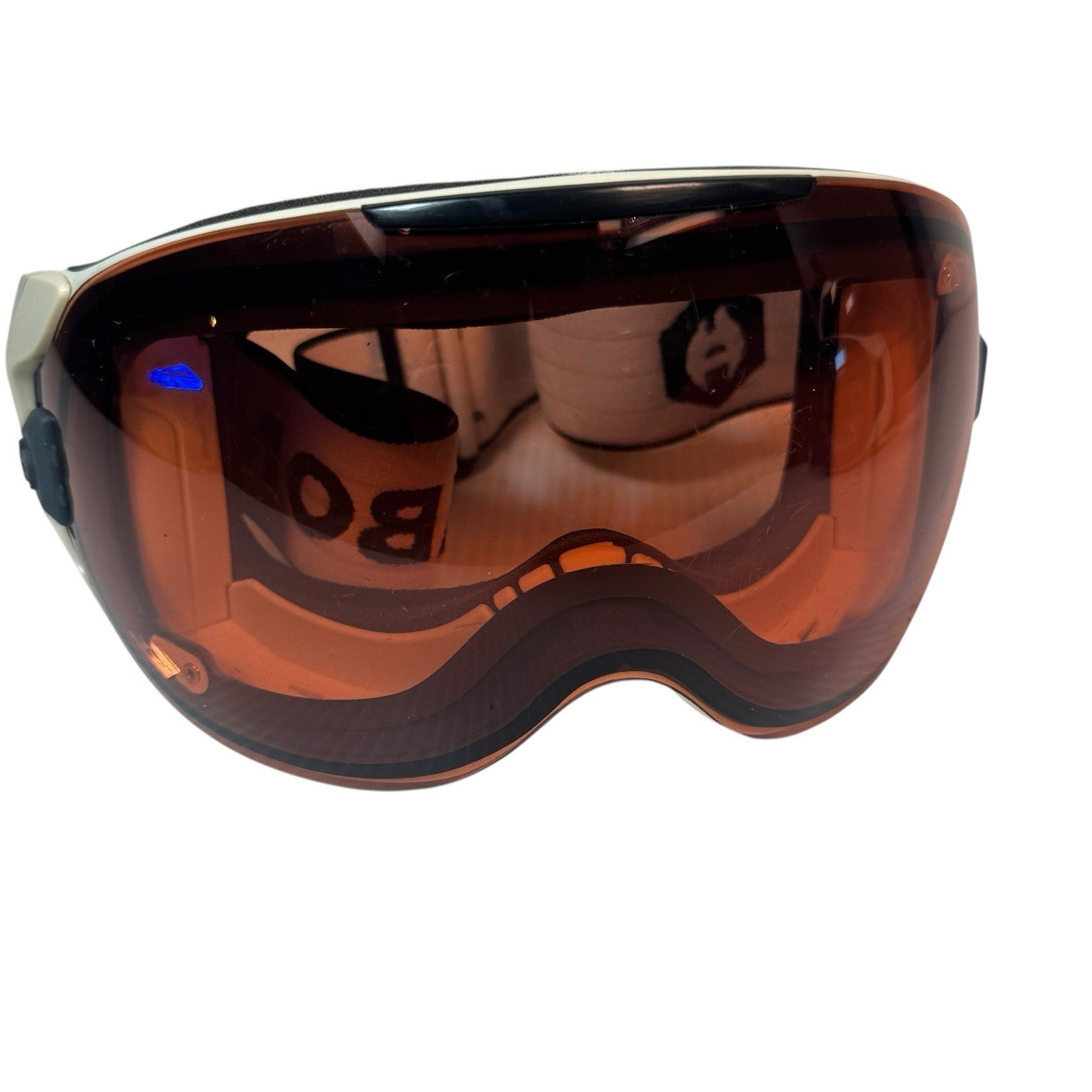 Abom Heated Anti-Fog Ski Snowboard Goggles White Frame Amber Lens