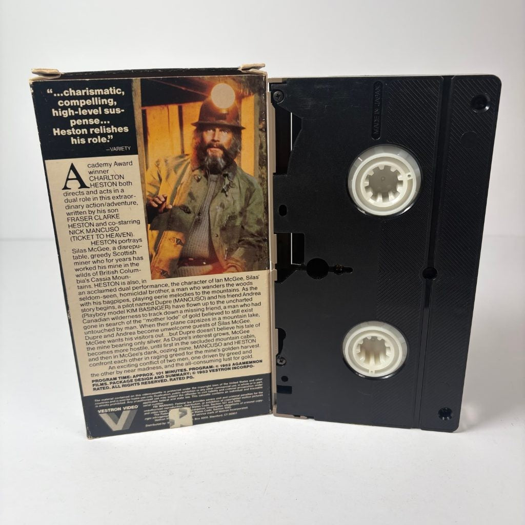 Mother Lode VHS Vestron Video 1983 Charlton Heston Kim Basinger Adventure