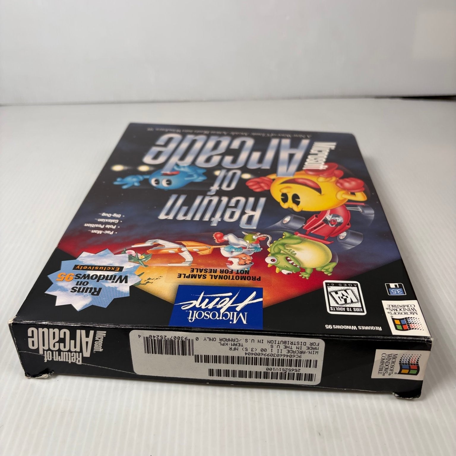 Microsoft Return of Arcade Big Box PC 3.5" Floppy Windows 95 Video Game Namco