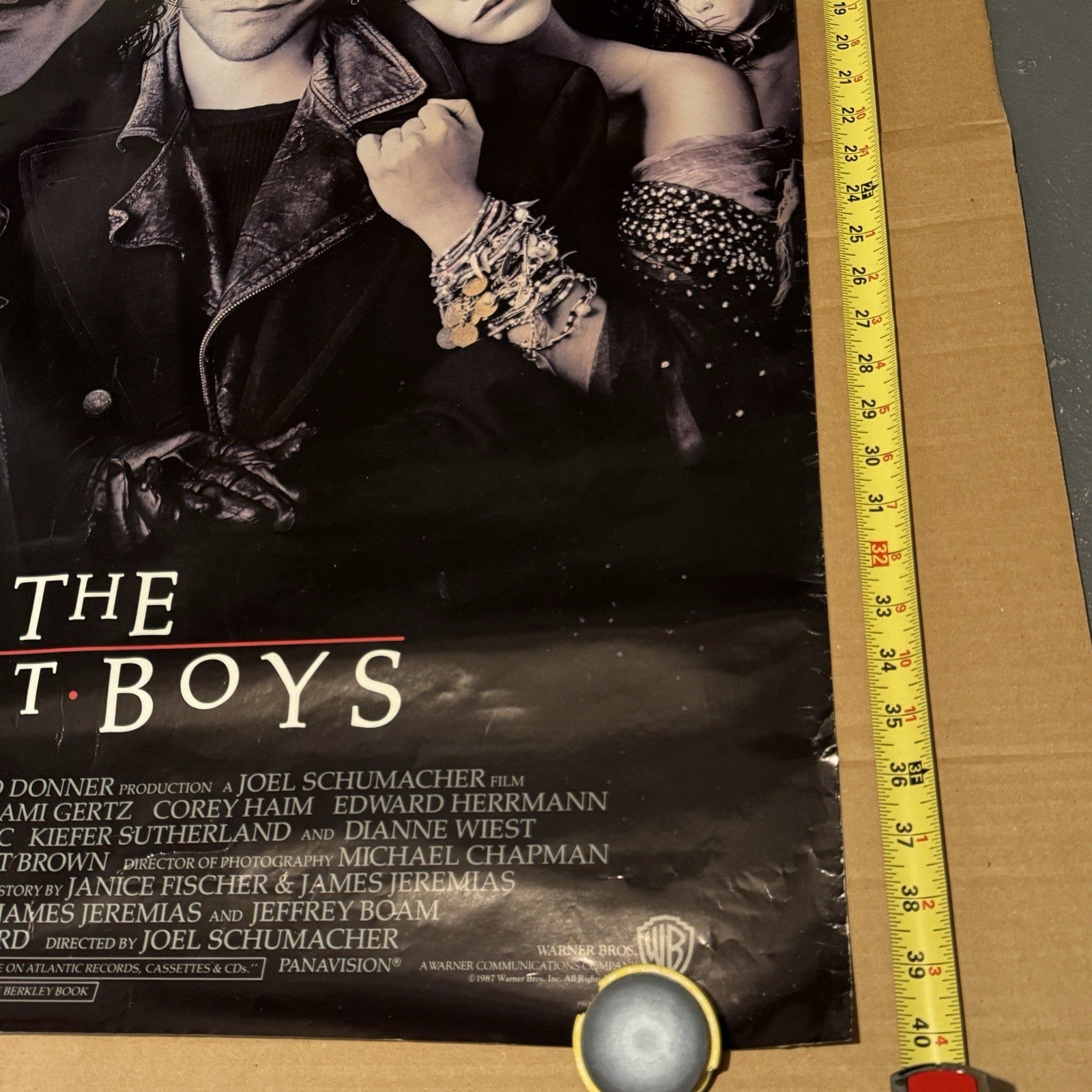 Vintage The Lost Boys Original Movie Poster 1987 Movie Theater Promo 40” X 27”