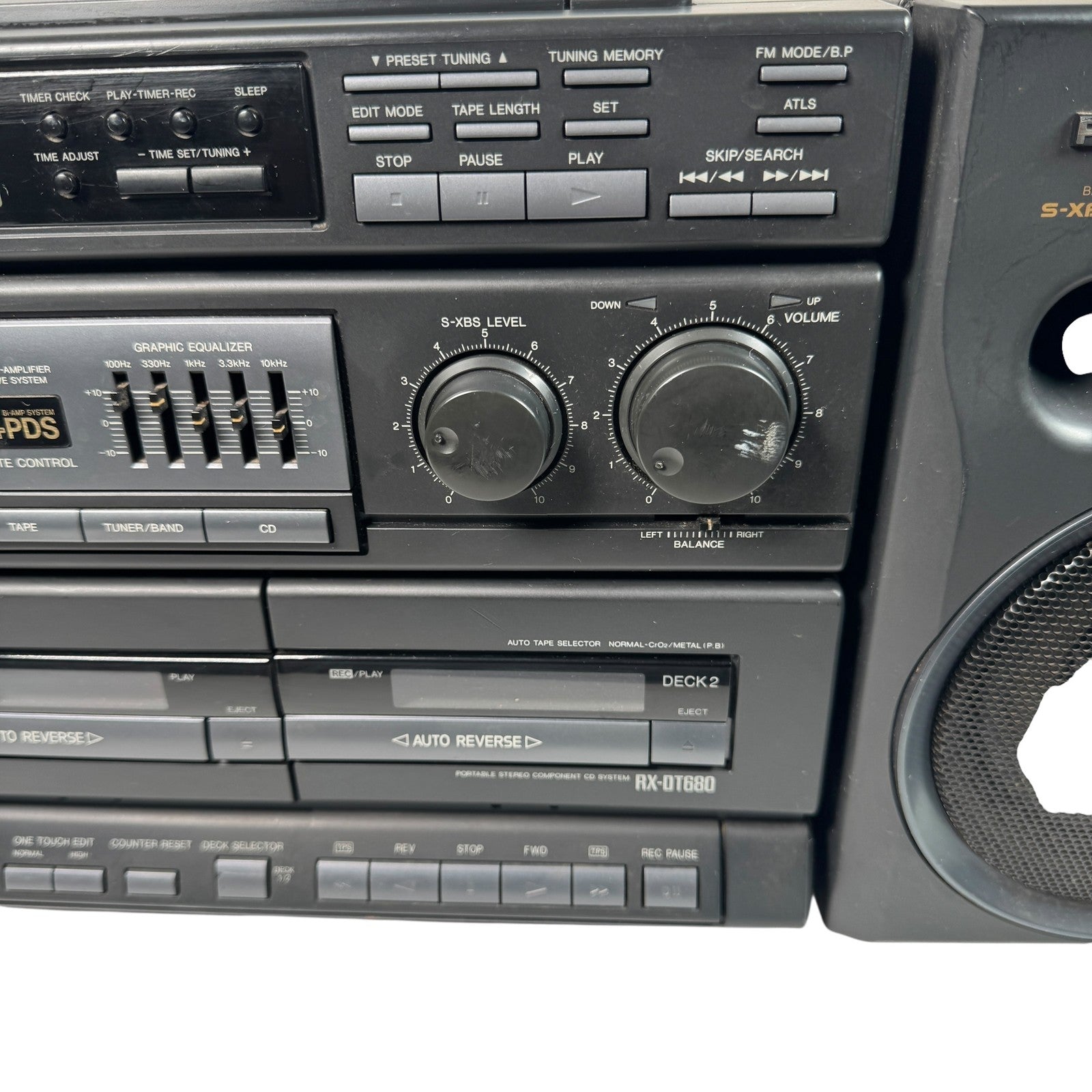 Vintage Panasonic RX-DT680 Stereo System S-XBS Bi-Wiring Dual Cassette CD (READ)
