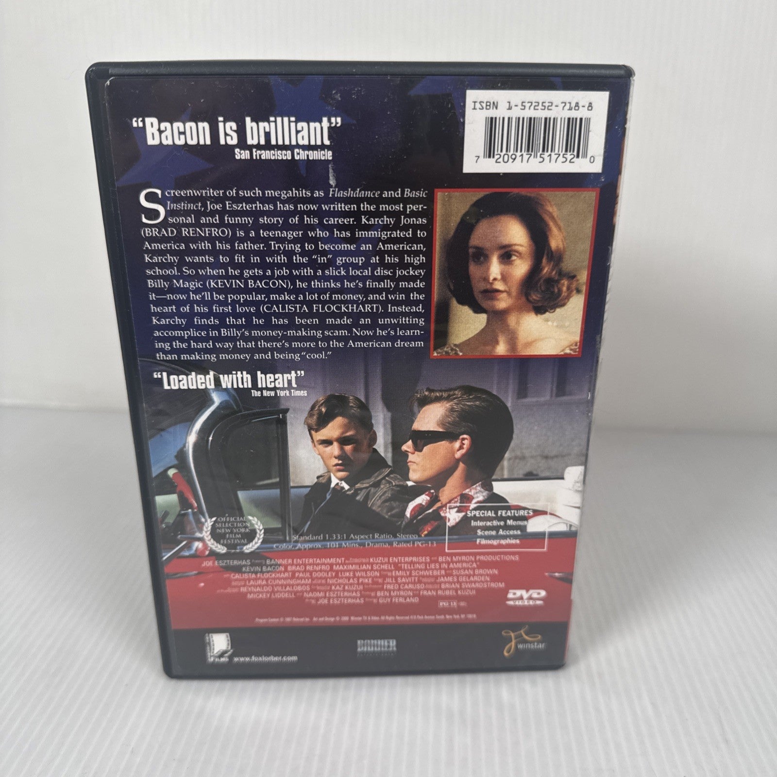 Telling Lies in America DVD Kevin Bacon Brad Renfro Calista Flockhart 1997 Oop