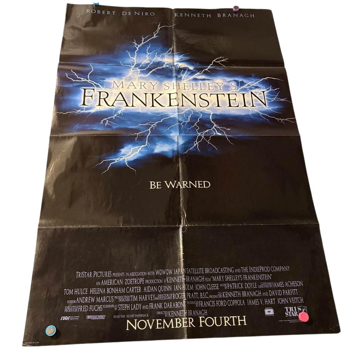 Mary Shelley's Frankenstein 1994 One Sheet Movie Poster US Printed Monsters