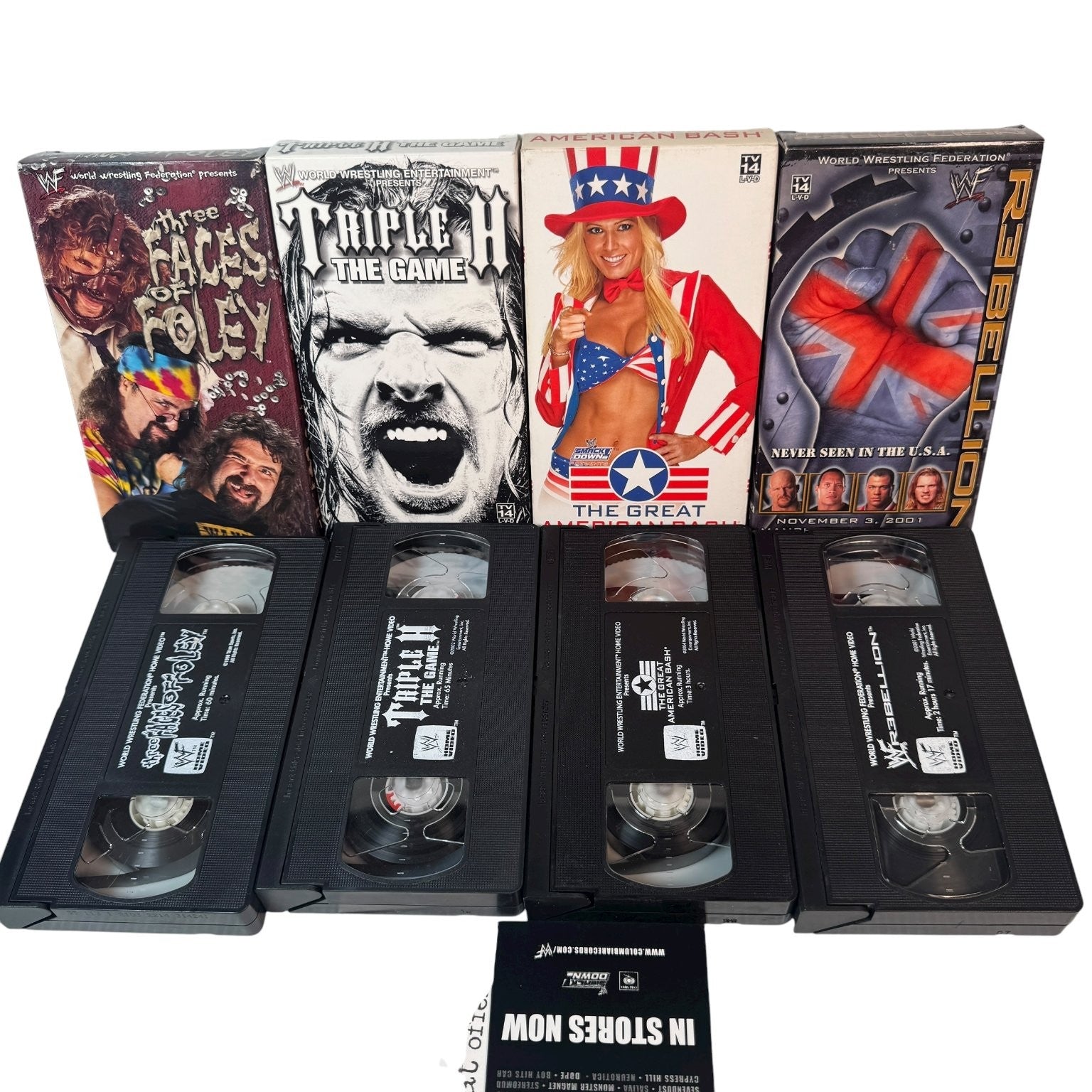 Lot of 4 WWF Wrestling PPV VHS Triple H The Game 2001 Rebellion American Bash