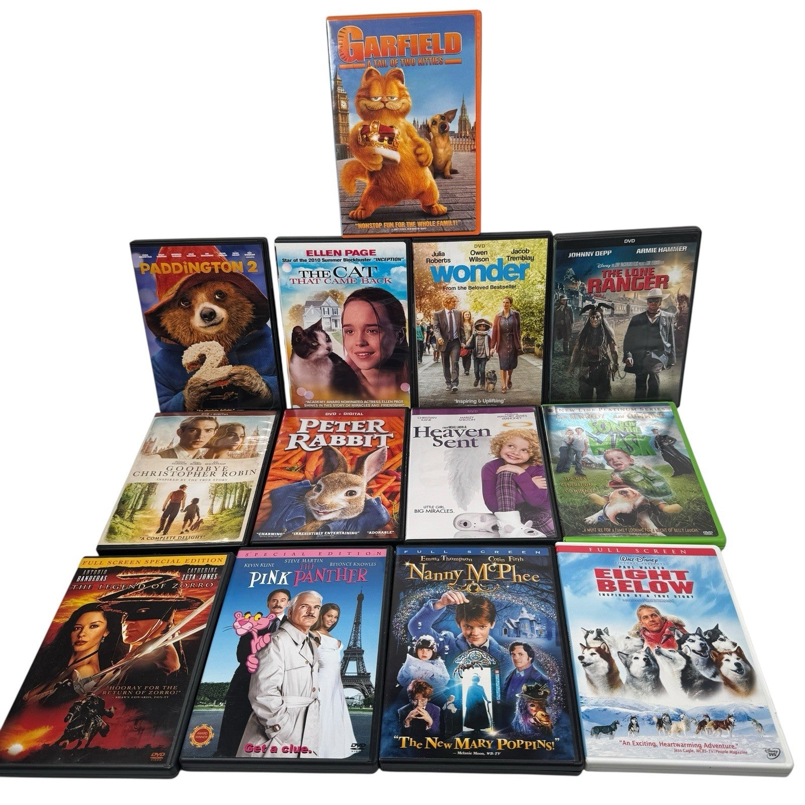 Disney & Family DVD Lot Of 25 w/ Enchanted, Paddington 2, Eight Below & More