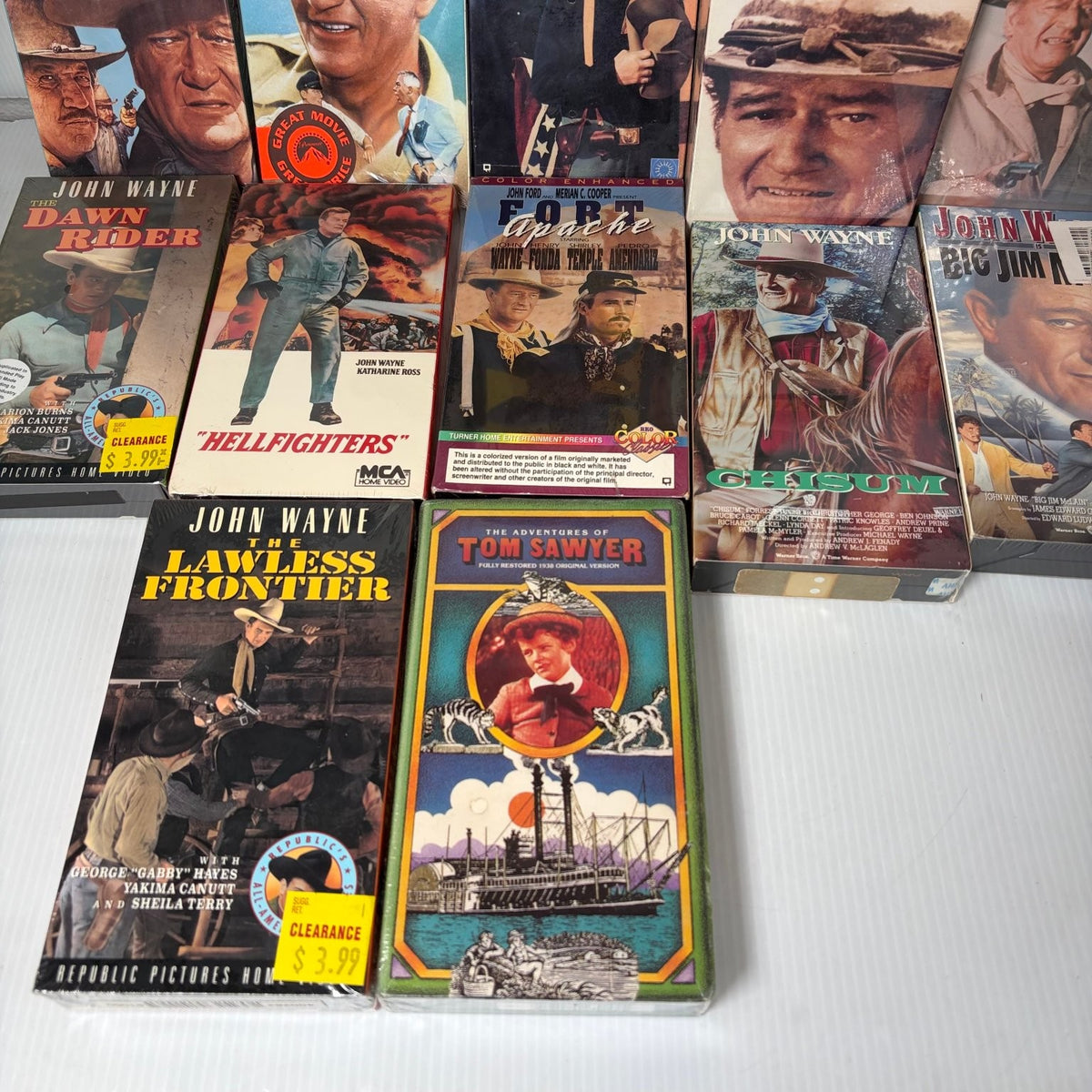 Lot of 18 Sealed John Wayne Classic Western Movies on VHS