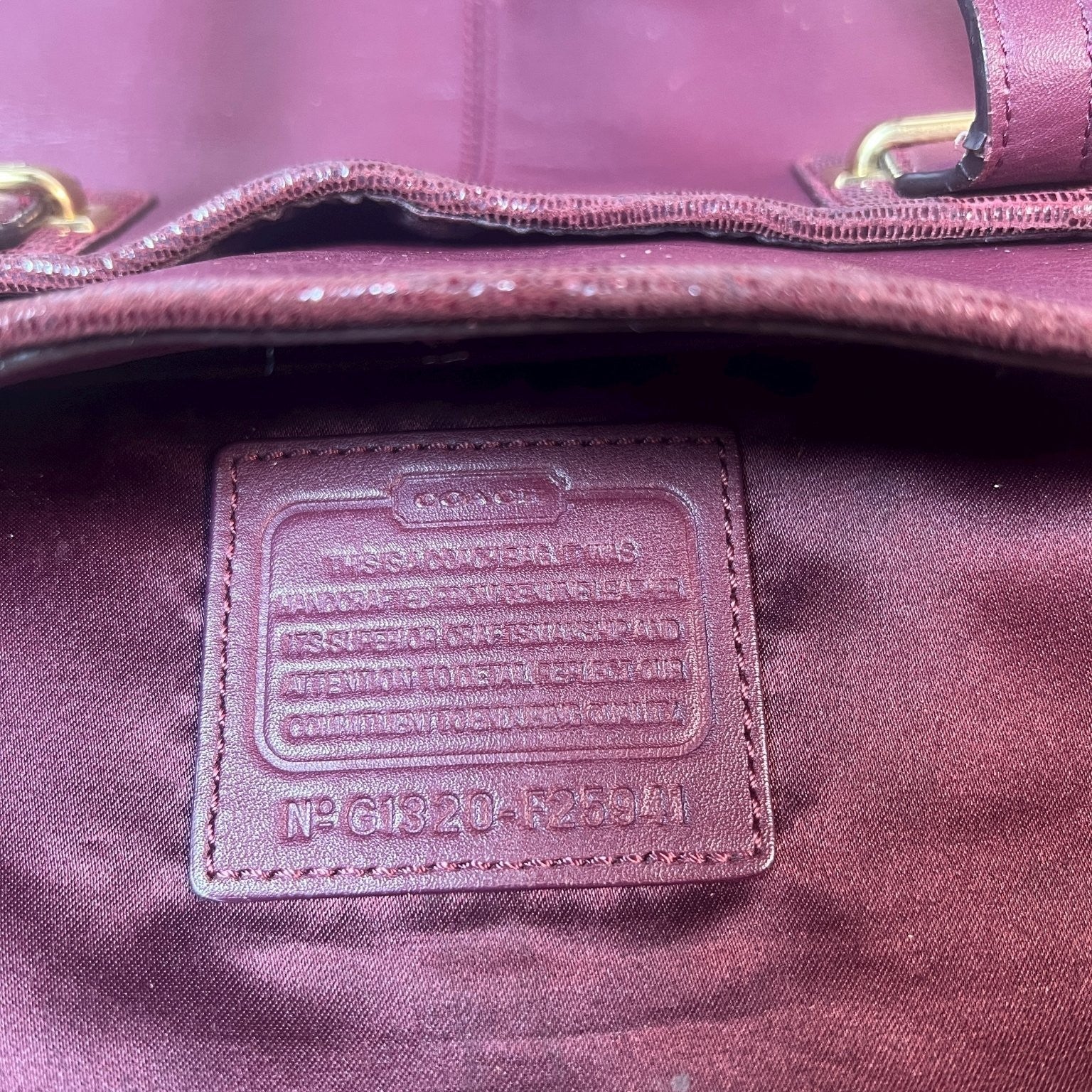 Coach Taylor Leather Alexis Carryall Tote Satchel Shoulder Bag Burgundy F25941