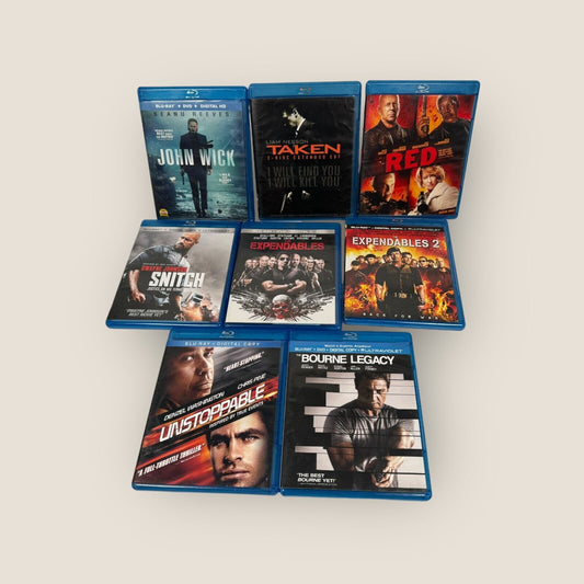 Lot of 8 Renegade Anti-Hero Action Blu-ray Movies Taken, The Expendables & more