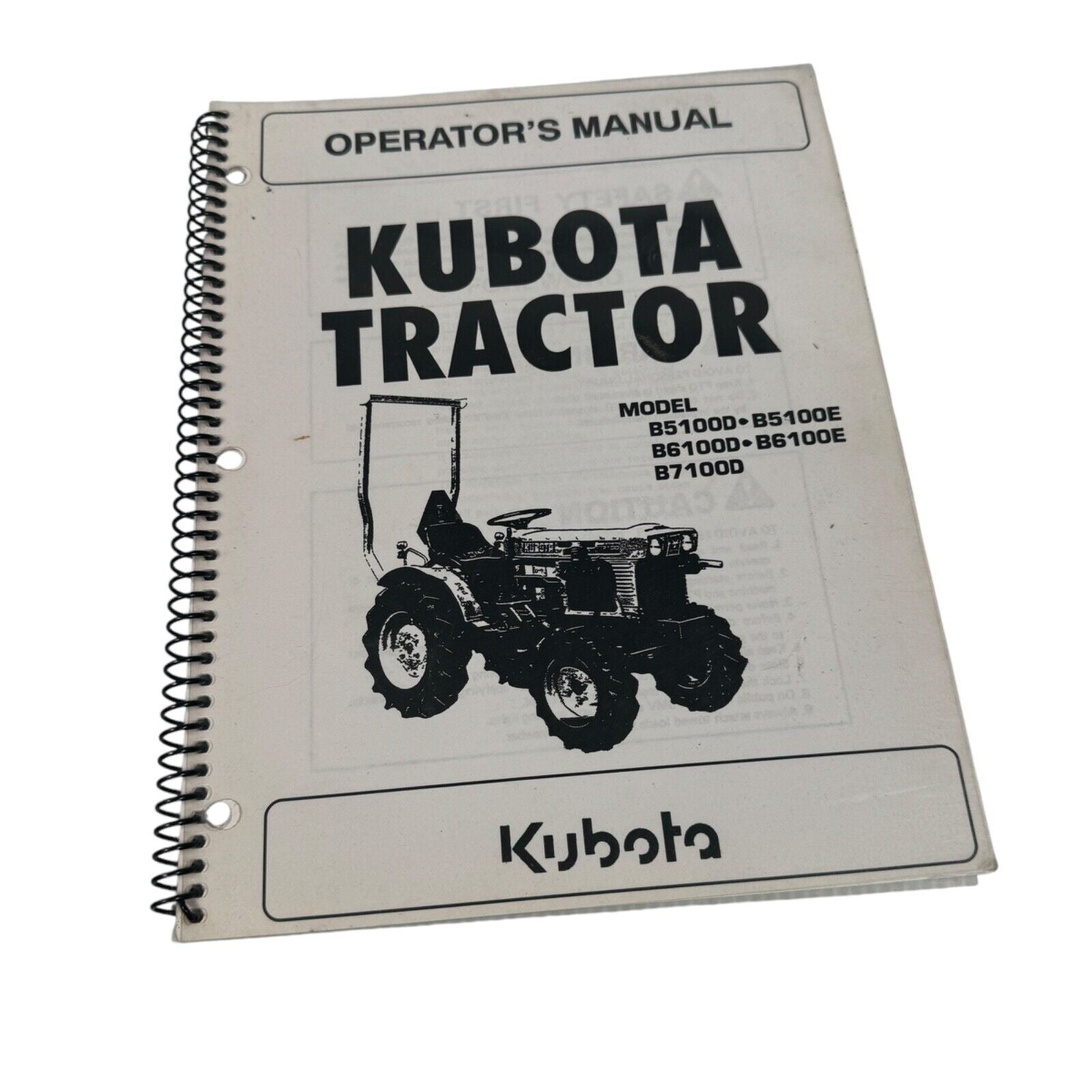 Kubota B5100 B6100 B7100 D E Tractor Operators Owners Manual Book B5100D B6100D