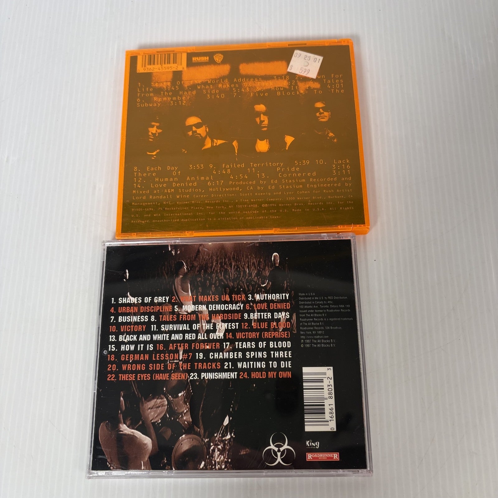 Biohazard - State Of The World Address / No Holds Barred Live CD Lot of 2