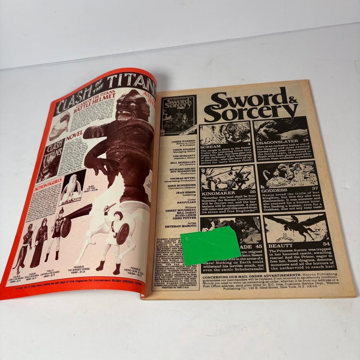 Warren Presents Sword & Sorcery Comix October 1981 Dragonslayer Magazine Fantasy