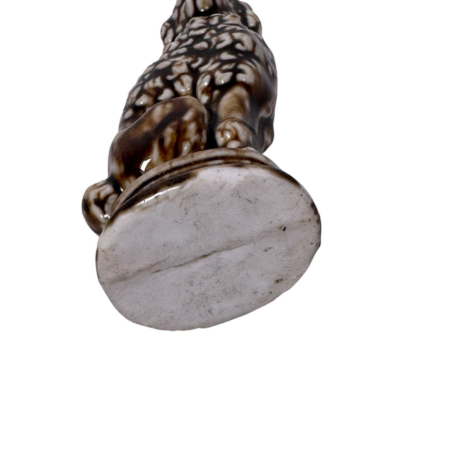 Antique Bennington Rockingham Style Ceramic Poodle Dog Animal Whistle 19th Cent