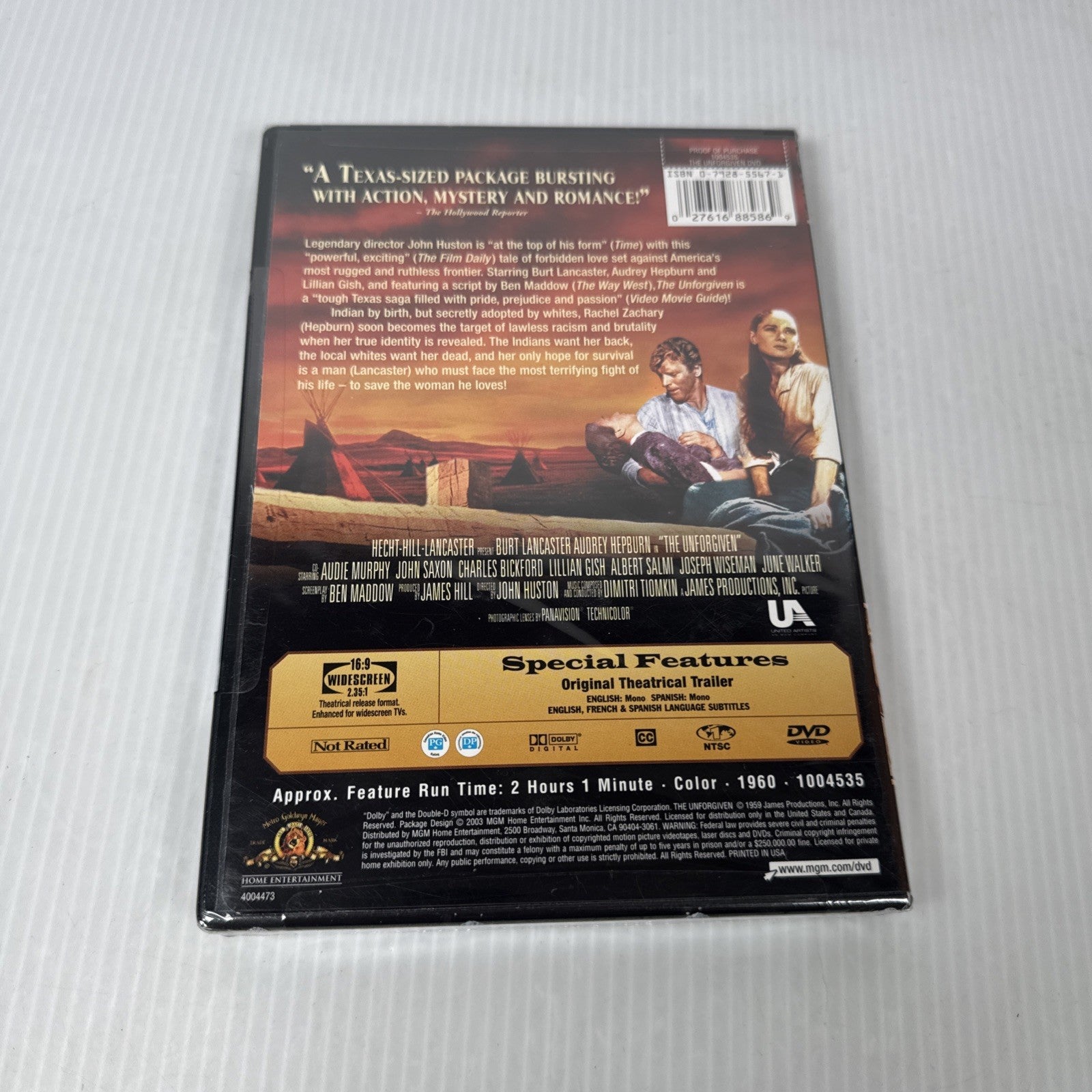 The Unforgiven (DVD, 1960) Burt Lancaster Audrey Hepburn Sealed