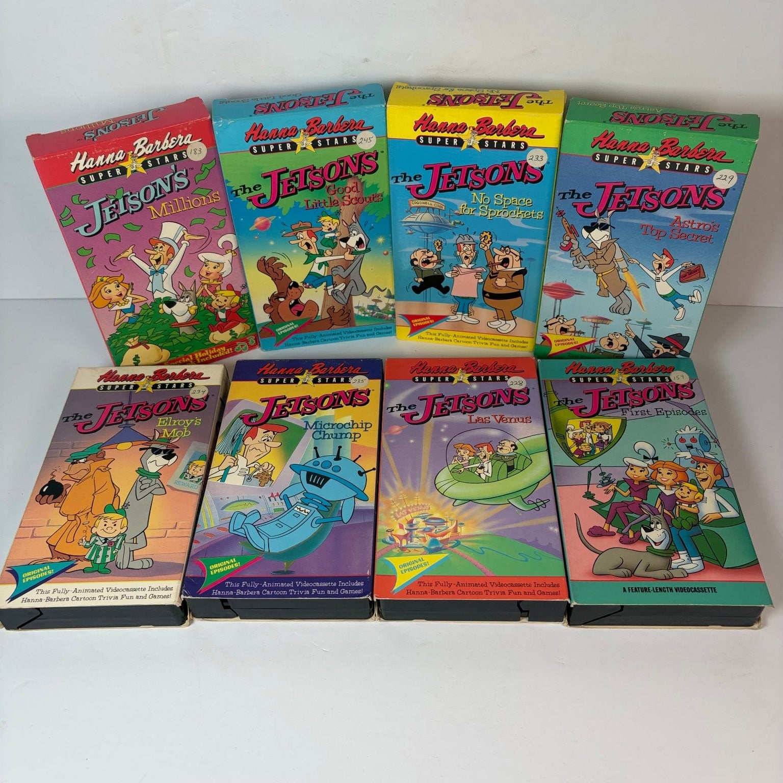 Jetsons VHS Lot 8 Tapes Hanna-Barbera Super Stars Cartoon 2000 Sci-Fi