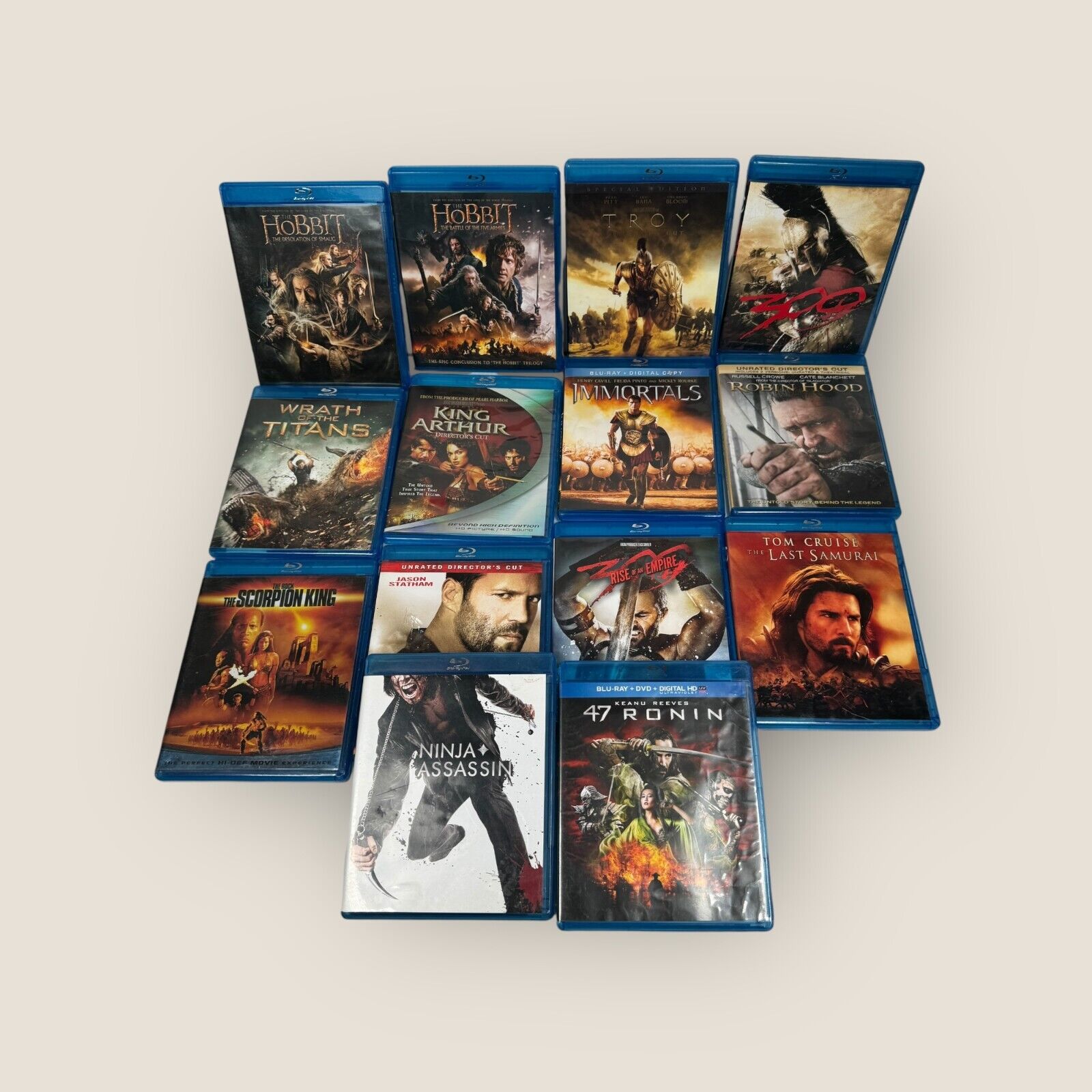 Lot of 14 Fantasy, Medieval & Samurai Movies on Blu-ray The Hobbit, 300 & More