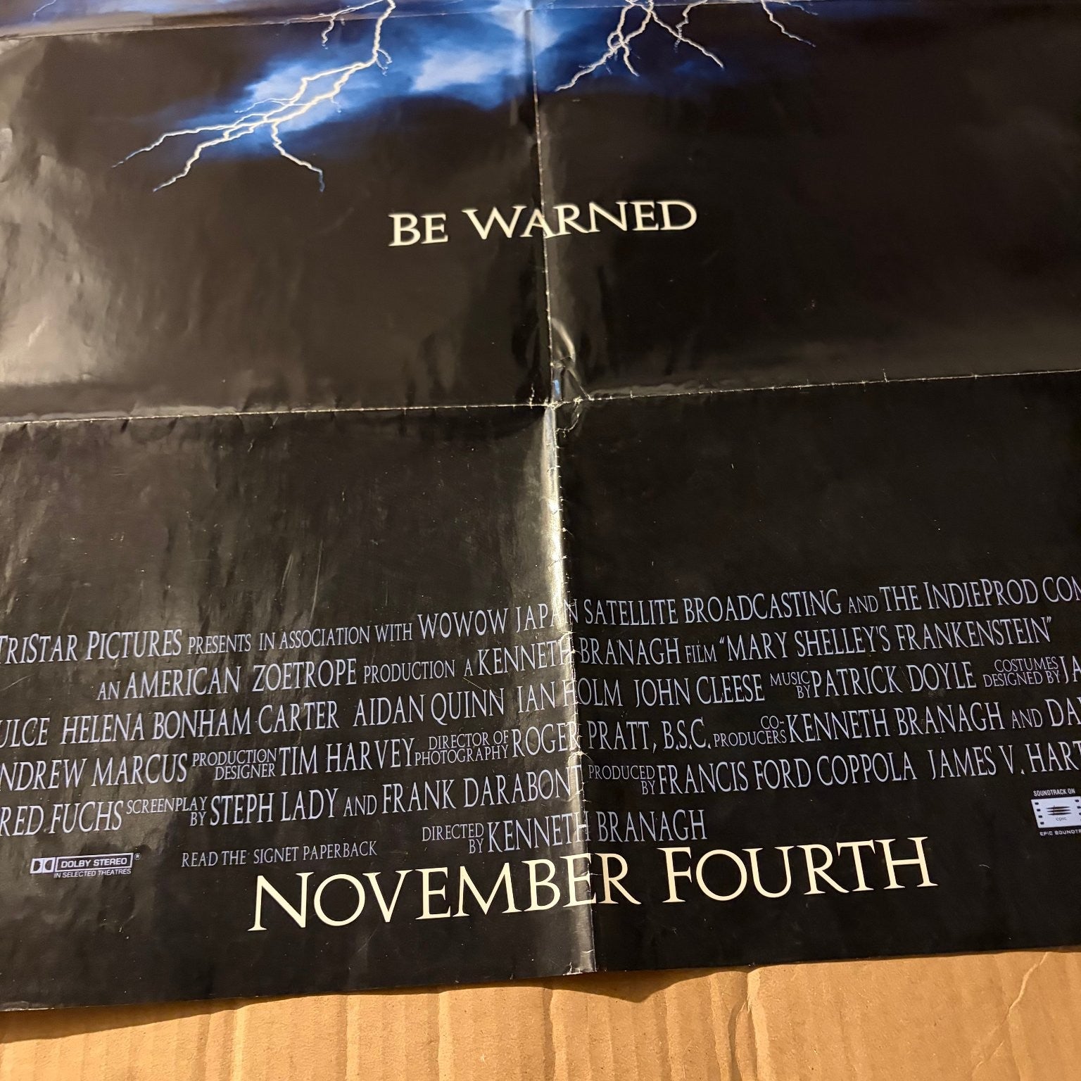 Mary Shelley's Frankenstein 1994 One Sheet Movie Poster US Printed Monsters