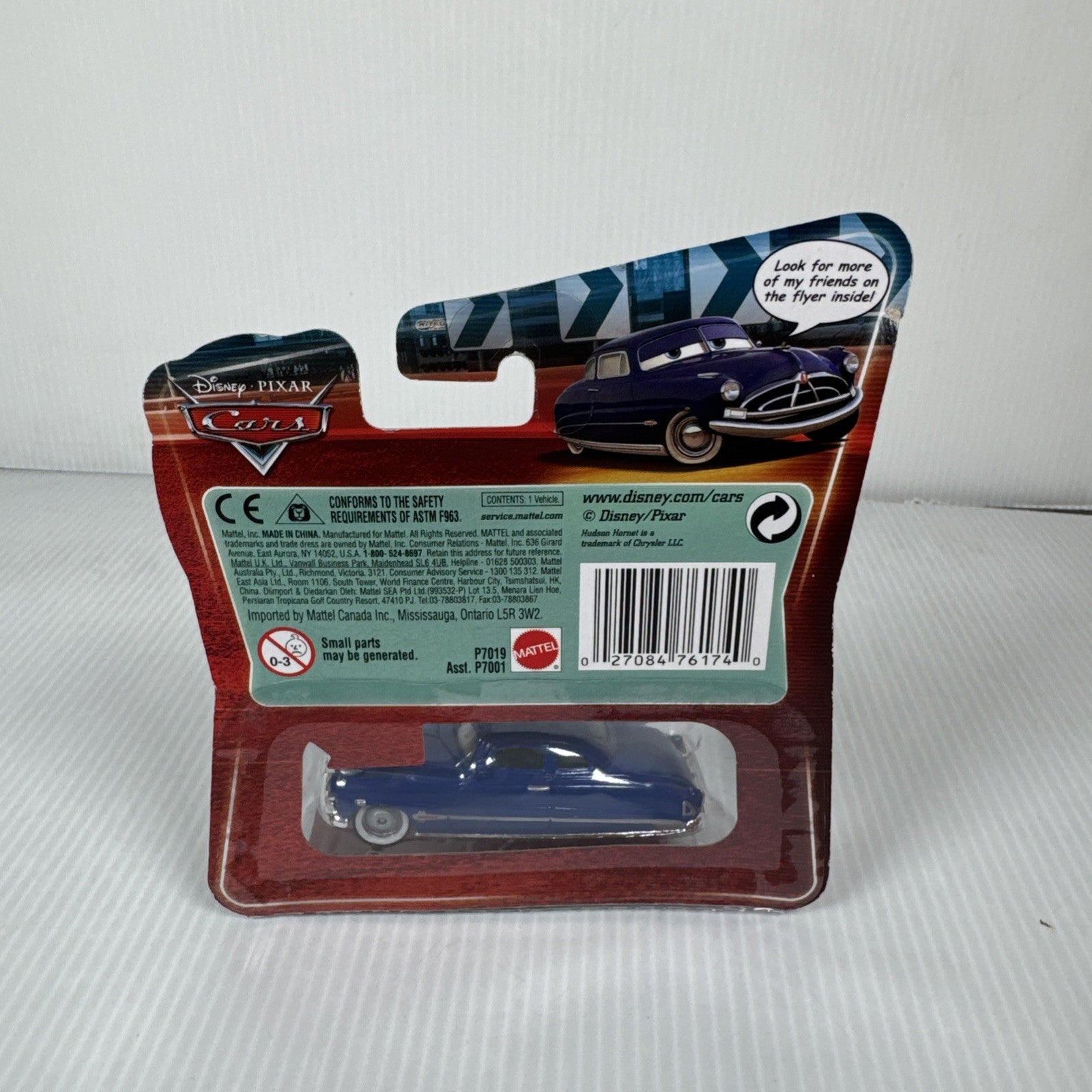 ERROR DISNEY PIXAR CARS DOC HUDSON w/ THE KING #47 Bubble Look My Eyes Change