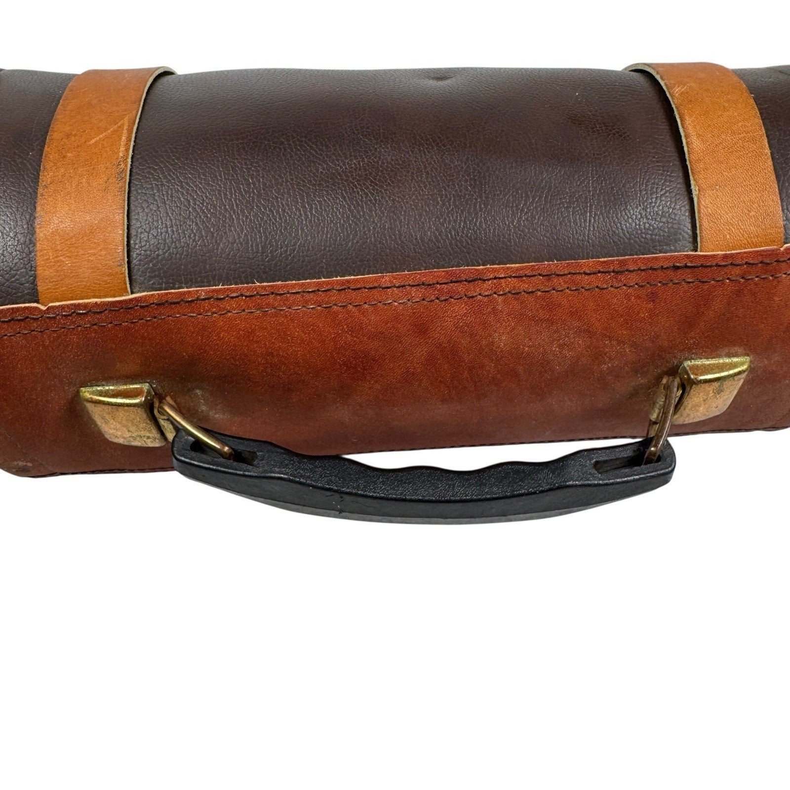 Vintage Leather Art Roll / Tool Roll With Handle
