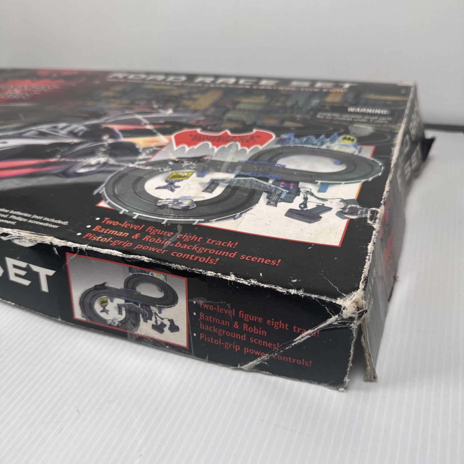 Batman & Robin ROAD RACE SLOT CAR SET w/ Cars Gotham Batmobile 1997 Kenner