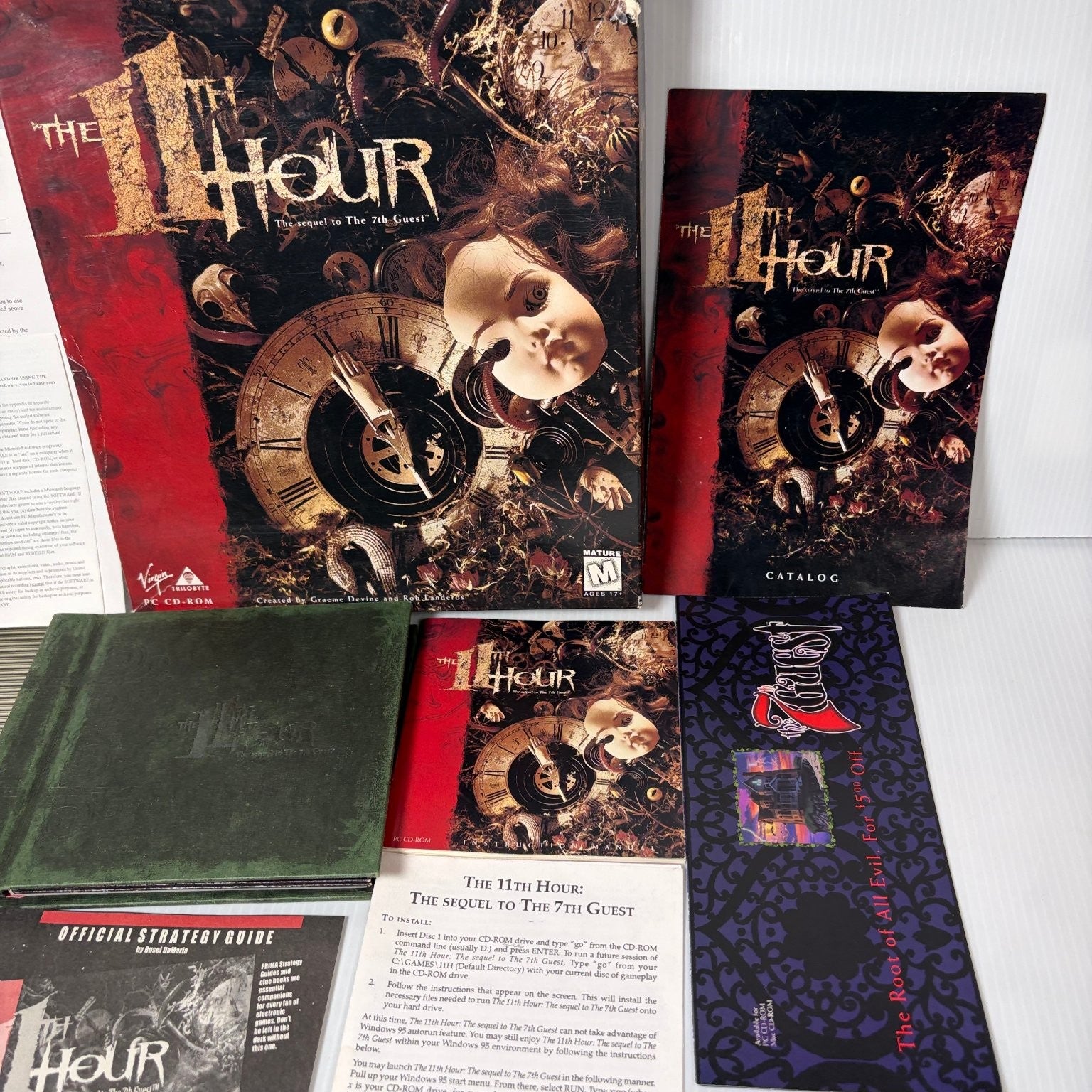 The 11th Hour PC CD-ROM Big Box Video Game Thriller Puzzle Adventure FMV Horror