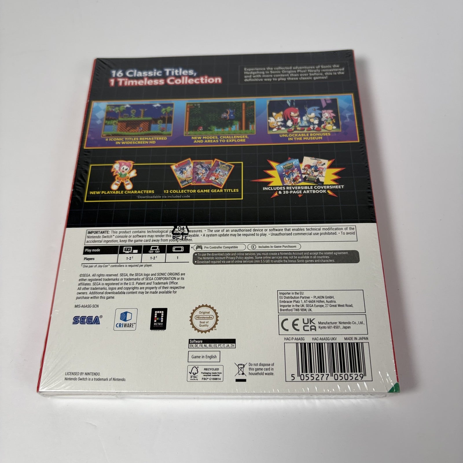 Sonic Origins Plus+ Nintendo Switch Sealed Classic Sega Collection Artbook