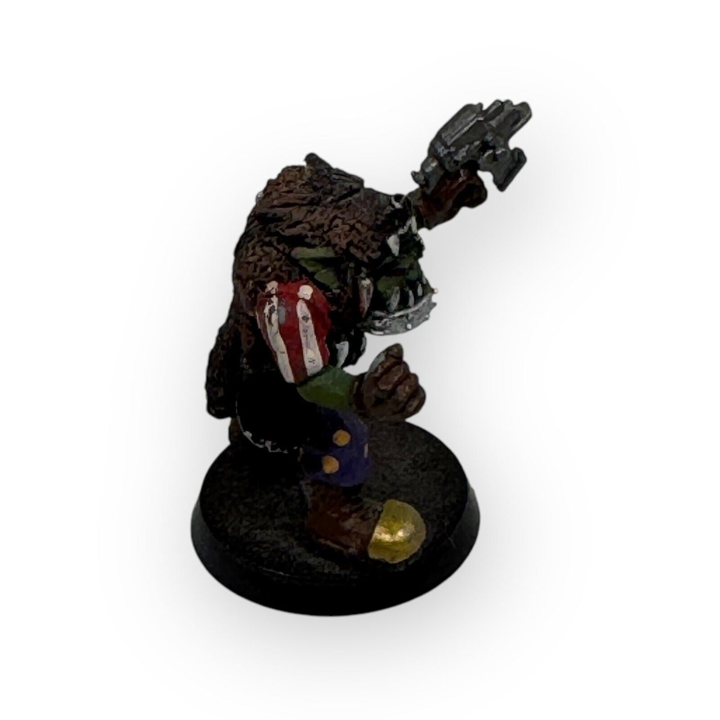 Warhammer 40k Rogue Trader Ork Freebooter Kaptin Wolfskin Hat Painted 1991