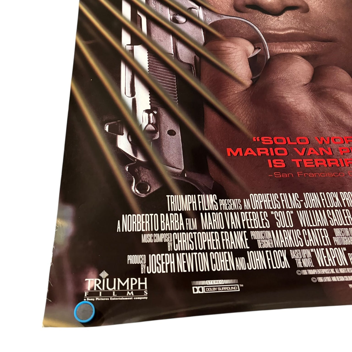 Vintage  Mario Van Peeble Solo 1996 One Sheet Movie Poster USA Sci-Fi Action