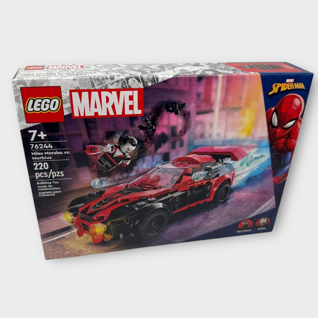 LEGO Marvel Miles Morales vs. Morbius 76244, Spider-Man Building Kit 220 Pieces