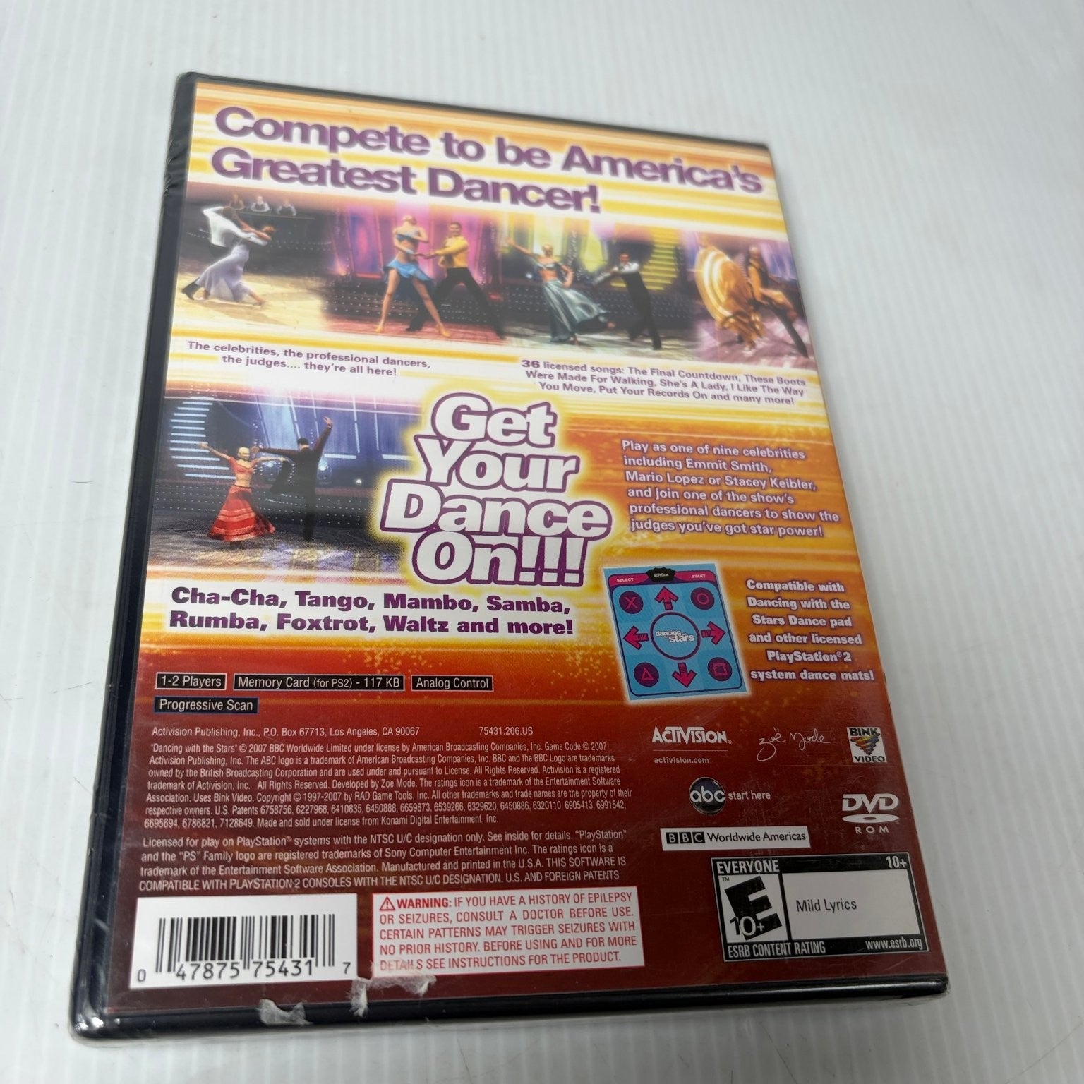 Dancing with the Stars PlayStation 2 Video Game Dance Music Rhythm PS2 Sealed
